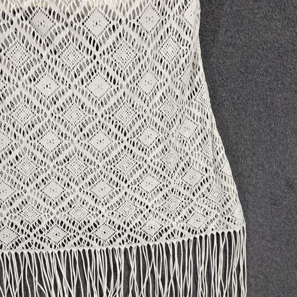 Profile by Gottex Tankini Top Womens 32D White Crochet Fringe Swimsuit 626-1D37 - Picture 3 of 15